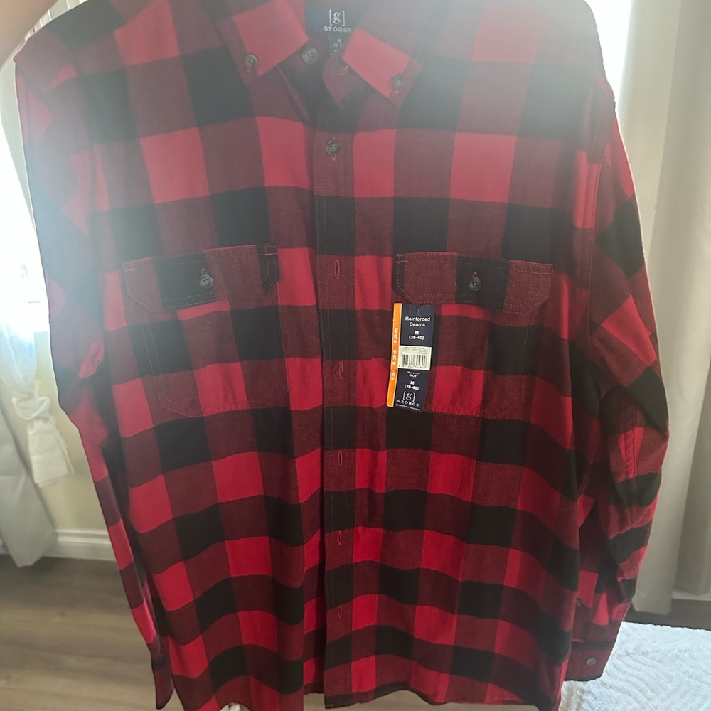 George Red and Black Checkered Men's Shirt
